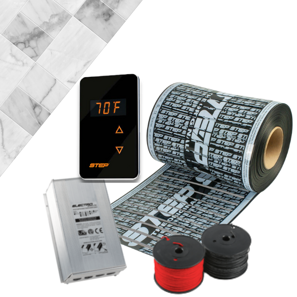 Radiant Heat Mat Kit | Tile & Stone Floors | 50ft² | 120V/24V