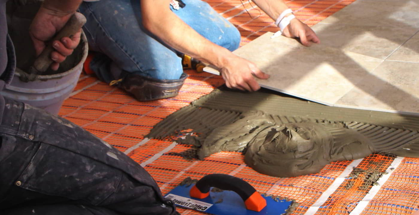 bathroom heated floor installation