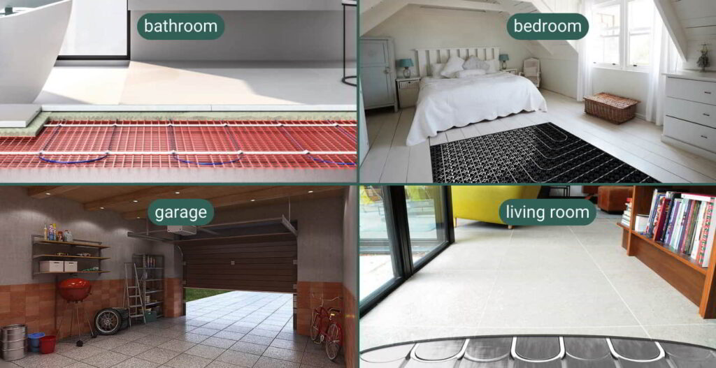 rooms for underfloor heat mats