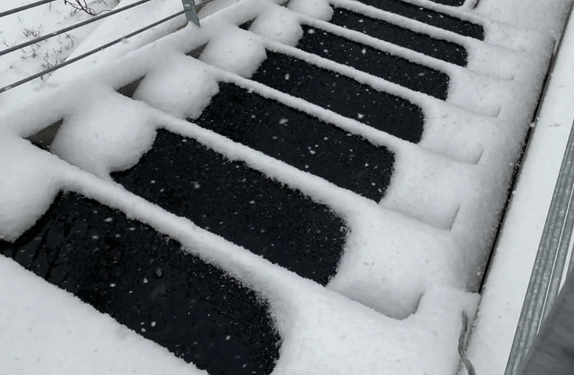 Snow melt mats for stairs