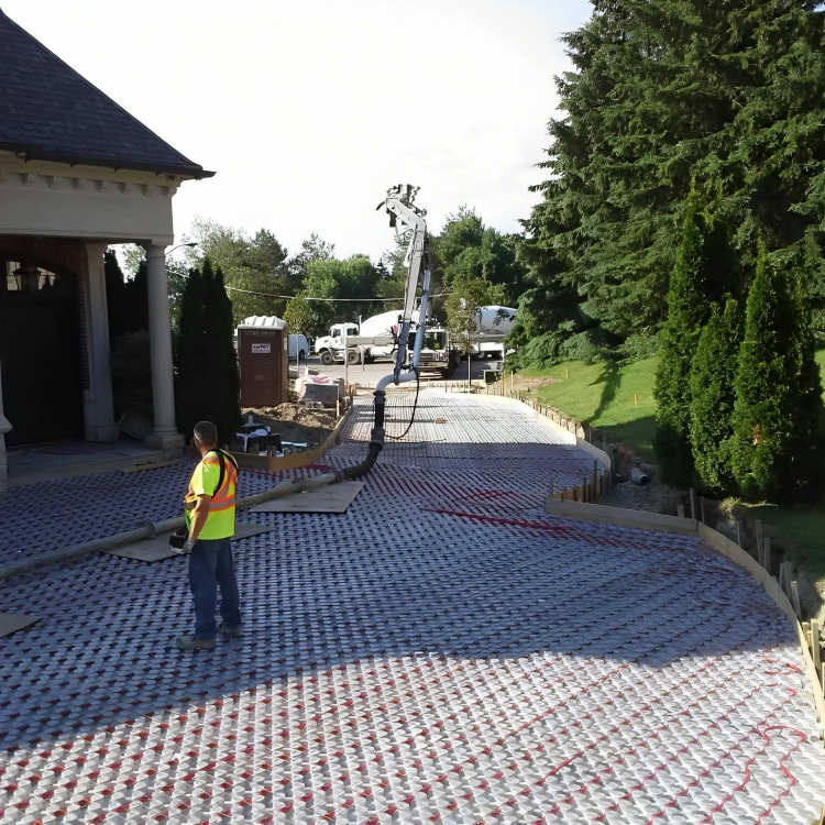 Heated driveway installation in Connecticut