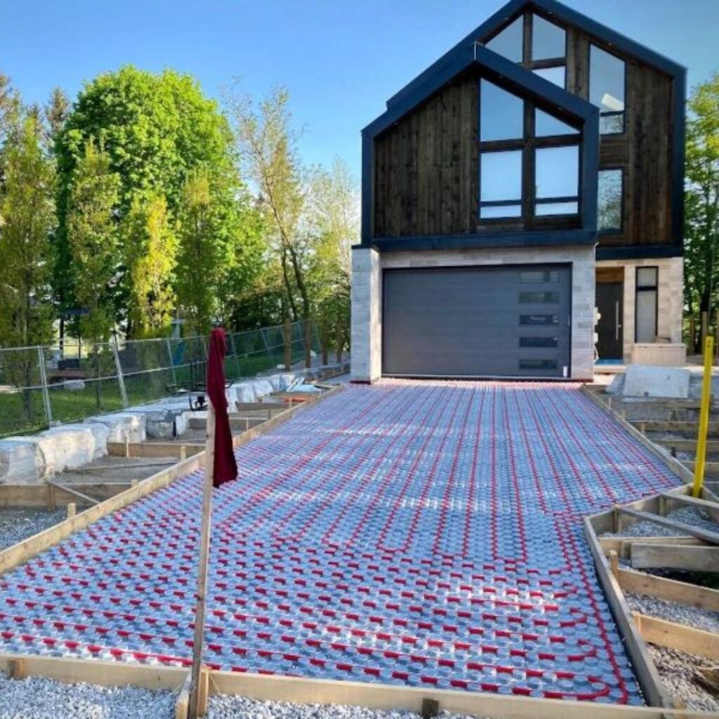 Heated driveway installation in Maine